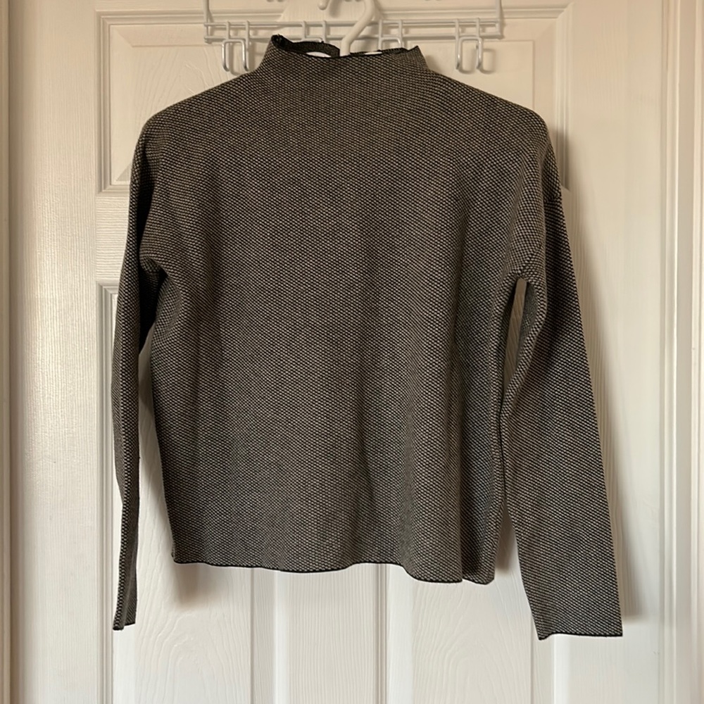 Houndstooth mock neck sweater